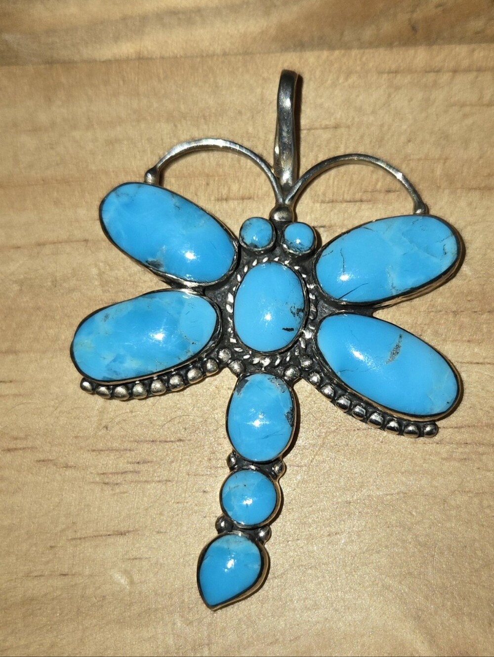 Sterling Silver Turquoise Dragonfly Pendant